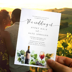 Watercolor Winery Wedding  Invitation