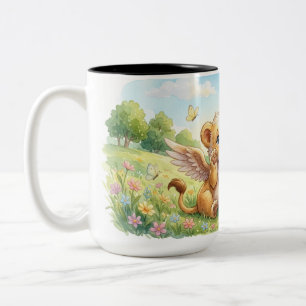 Watercolor Winged Lion Cubs Mug