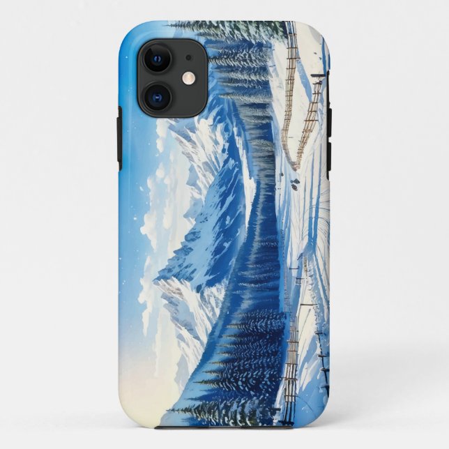 watercolor winter background iPhone / iPad case (Back)