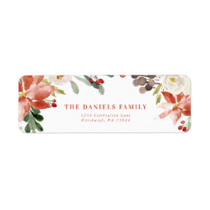 Watercolor Winter Berries and Greenery