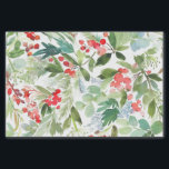 Watercolor Winter Berries and Greenery Tissue Paper<br><div class="desc">Watercolor Winter Berries and Greenery Tissue Paper</div>