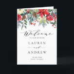 Watercolor Winter Blooms Garland Wedding Program Programme<br><div class="desc">Share the wedding ceremony details with your family and friends with these customisable wedding program booklet. It features a watercolour red poinsettia,  pinecones and other Christmas accents. Personalise by adding your details. These holiday wedding programs are perfect for winter weddings.</div>
