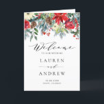 Watercolor Winter Blooms Garland Wedding Program Programme<br><div class="desc">Share the wedding ceremony details with your family and friends with these customisable wedding program booklet. It features a watercolour red poinsettia,  pinecones and other Christmas accents. Personalise by adding your details. These holiday wedding programs are perfect for winter weddings.</div>