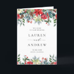 Watercolor Winter Blooms Garland Wedding Programme<br><div class="desc">Share the wedding ceremony details with your family and friends with these customisable wedding program booklet. It features a watercolour red poinsettia,  pinecones and other Christmas accents. Personalise by adding your details. These holiday wedding programs are perfect for winter weddings.</div>