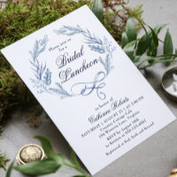 Watercolor Winter Blue Floral Bridal Luncheon