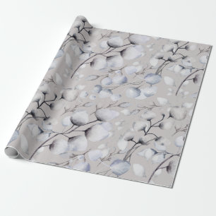 Watercolor Winter Botanicals Wrapping Paper