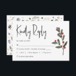 Watercolor Winter Christmas Foliage Wedding  RSVP Card<br><div class="desc">Festive Watercolor Winter Christmas Foliage Wedding RSVP Enclosure Card - design features a variety of botanical winter foliage framing an elegant RSVP template that is easy to customise.</div>