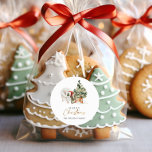 Watercolor Winter Cosy Christmas Classic Round Sticker<br><div class="desc">Watercolor Winter Cosy Christmas Classic Round Sticker. Matching items avaiable.</div>