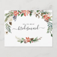 Watercolor Winter Floral | Be My Bridesmaid