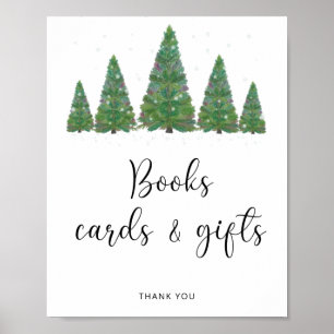 Watercolor winter floral books cards and gifts poster