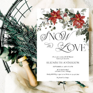 Watercolor Winter Floral Bridal Shower Invitation