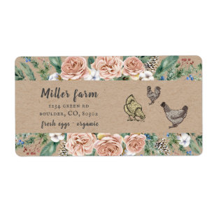 watercolor winter floral Egg Carton Label