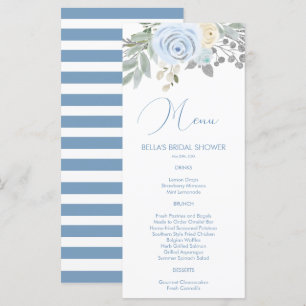 Watercolor Winter Flower Bridal Shower Menu