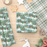 Watercolor Winter Forest Deer Christmas Wrapping Paper<br><div class="desc">This beautiful Christmas woodland wrapping paper features a woodland pattern with families of deer in the snowy winter forest.
*If you need design help or would like this design on other products,  please contact me through Zazzle.</div>
