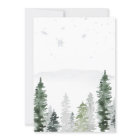 Watercolor Winter Forest Grey Baby Shower