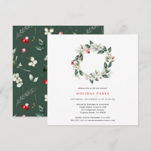 Watercolor Winter Greenery Holiday Party 