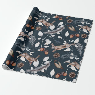 Watercolor Winter Hare Wrapping Paper