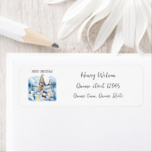 Watercolor Winter Lady Gnome Merry Christmas