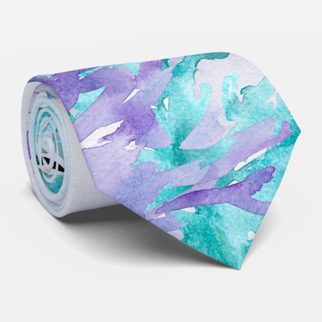 Watercolor Winter Landscape Holidays Tie (Rolled)