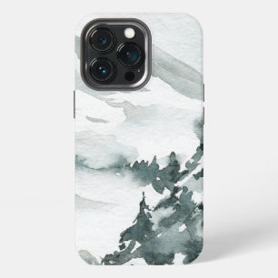 Watercolor winter landscape peaks of mountains iPhone 13 pro case