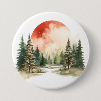 Watercolor Winter Landscapes Vol.6 7.5 Cm Round Badge