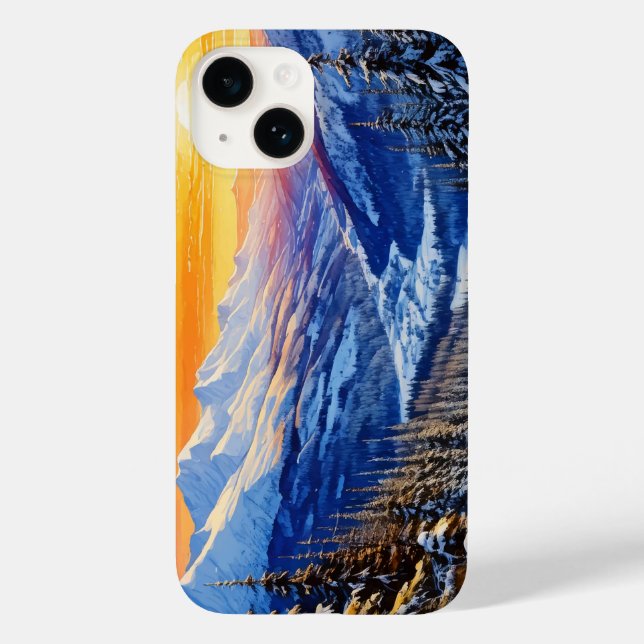 watercolor winter morning iPhone / iPad case (Back)