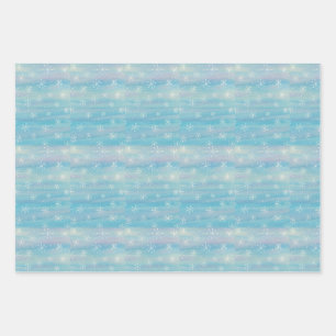 Watercolor Winter Pattern Wrapping Paper Sheet