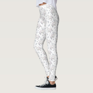 Watercolor Winter Polar Bear Pattern Leggings