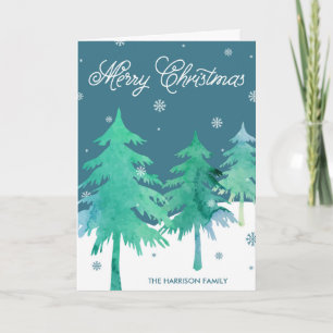 Watercolor Winter Scene Christmas Greeting Cards