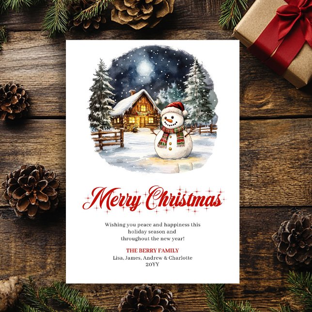 Watercolor Winter Scene Holiday Greeting Card (Watercolor Winter Scene Holiday Greeting Card)