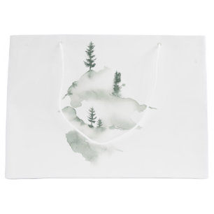 Watercolor Winter Scenes Large Gift Bag