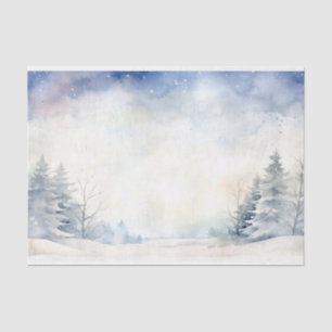 Watercolor Winter Snow in Shades of Blue No. 3 Tissue Paper