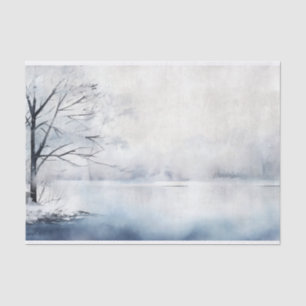 Watercolor Winter Snow in Shades of Blue No. 4 Tissue Paper