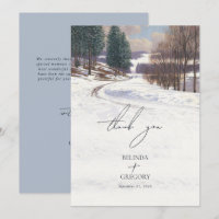 Watercolor Winter Snow Landscape Wedding