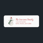 Watercolor Winter Snowman Return Address<br><div class="desc">This cute return address label features a watercolor snowman. Personalise with you family name and address.</div>