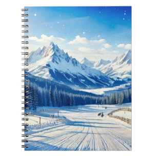 watercolor winter sports background notebook