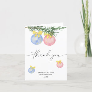 Watercolor Winter Thank you gender reveal Card