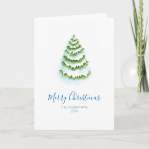 Watercolor Winter Tree  Holiday Card