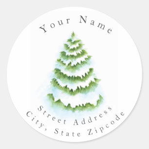 Watercolor Winter Tree labels