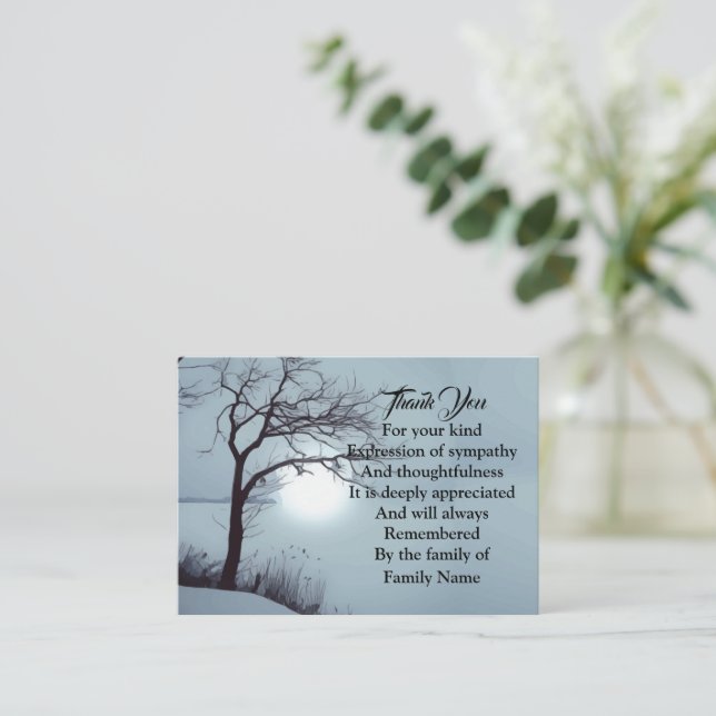 Watercolor Winter Tree Thank You Card (Standing Front)