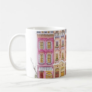 Watercolor Winter Village Christmas Town Coffee Mug