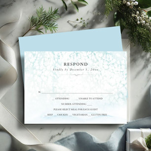 Watercolor Winter Wedding Stationery RSVP Card