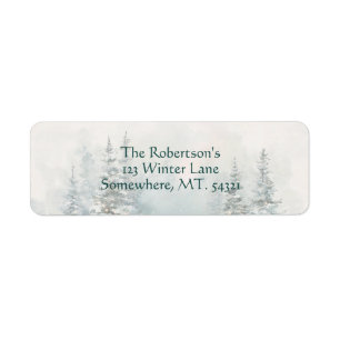 Watercolor Wintery Scene Return Address
