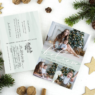 Watercolor Wishes l Holiday Photo Postcard