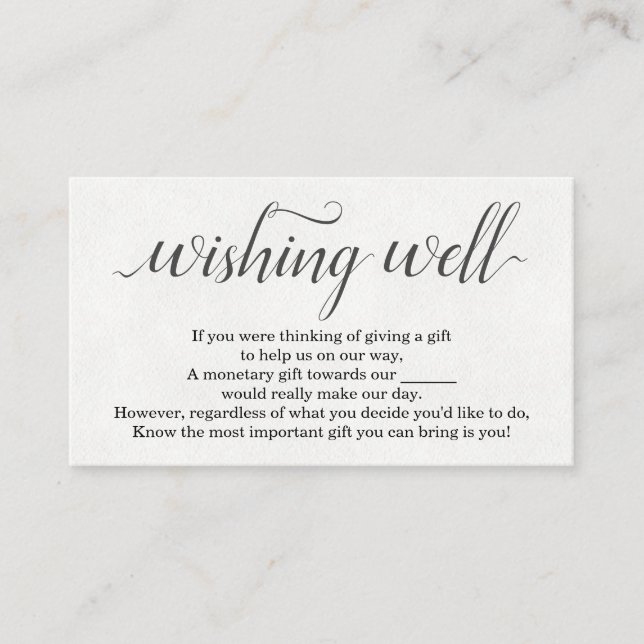 Watercolor Wishing Well for Wedding Invitation (Front)