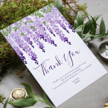 Watercolor Wisteria | Bat Mitzvah Thank You Card<br><div class="desc">This design features elegant watercolor wisteria flowers in soft lavender and purple with green leaves on a white background with your Bat Mitzvah Thank You message below. Personalise by editing the text in the text boxes. Designed for you by Evco Studio www.zazzle.com/store/evcostudio #batmitzvah #thankyou #thanks #card #thankyoucard #wisteria #floral #flowers...</div>