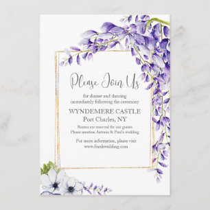 Watercolor Wisteria Blooms Wedding Enclosure Card