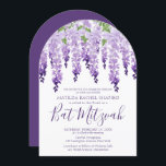 Watercolor Wisteria Corporate Logo | Bat Mitzvah Invitation<br><div class="desc">Watercolor Wisteria Corporate Logo | Bat Mitzvah Invitation features elegant watercolor wisteria flowers in soft lavender and purple with green leaves on a white background with your Bat Mitzvah Invitation information below. Personalise by editing the text in the text boxes. Add your Corporate Logo to the back of the design....</div>