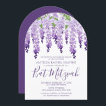 Watercolor Wisteria Corporate Logo | Bat Mitzvah Invitation<br><div class="desc">Watercolor Wisteria Corporate Logo | Bat Mitzvah Invitation features elegant watercolor wisteria flowers in soft lavender and purple with green leaves on a white background with your Bat Mitzvah Invitation information below. Personalise by editing the text in the text boxes. Add your Corporate Logo to the back of the design....</div>
