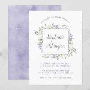 Watercolor Wisteria Frame Bridal Shower Invitation
